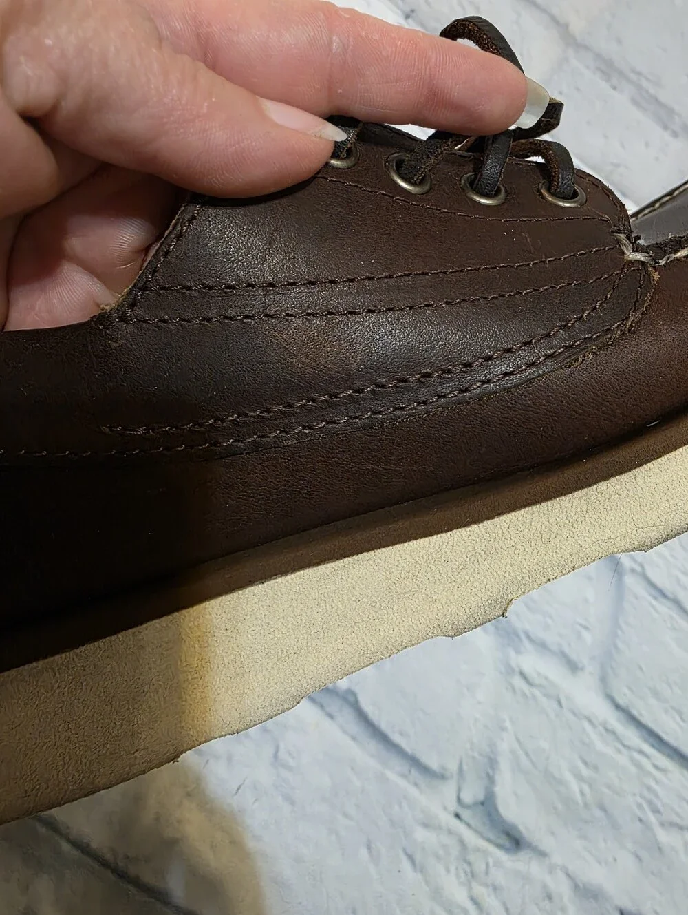 Froats Baltimore Men's Brown Leather Moc Toe Boat Shoes